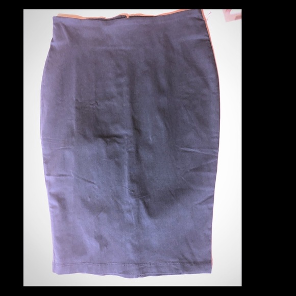Grey Stretchy Pencil Skirt - Picture 1 of 4